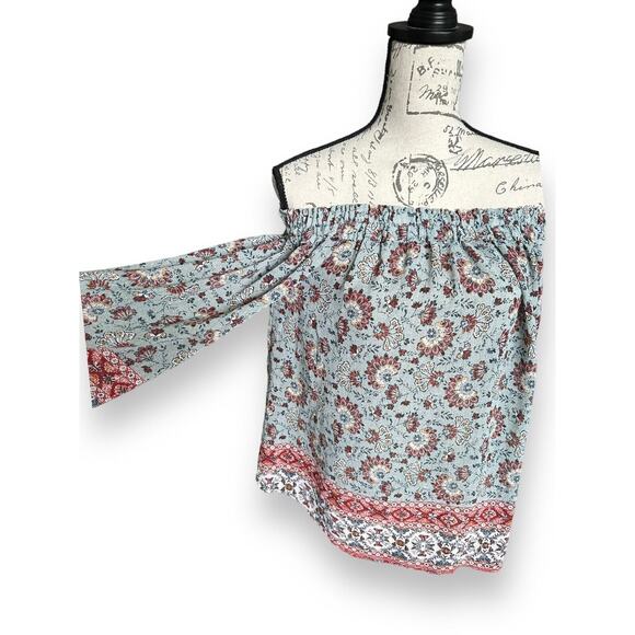 Knox Rose Floral Off-Shoulder Boho Blouse Small - Picture 3 of 8